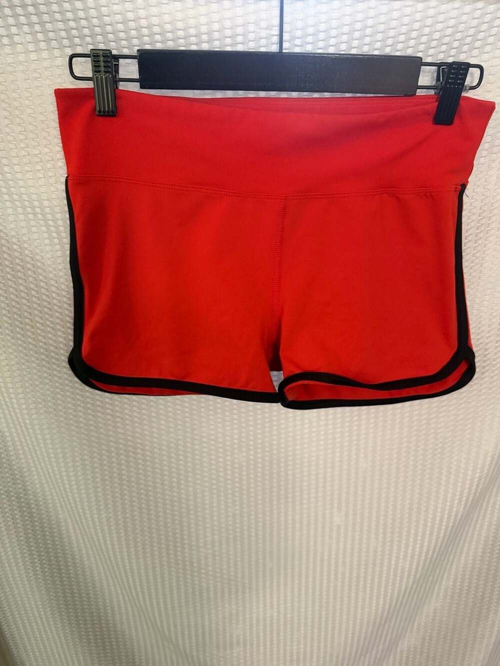 Lorna Jane Red Athletic Running Shorts with Black Trim Size large